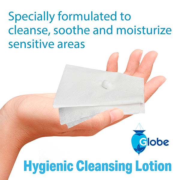 Globe Hygienic Cleansing Lotion for Men and Women -Discomfort, Pain & Itch Relief for Sensitive Areas, Cooling, Non-Irritating Gentle Personal Care Cleanser, Convenient for Travel, 3oz Bottle