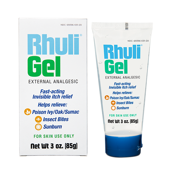 Rhuli Anti-Itch Gel - Analgesic Itch Treatment - Relief for Sunburn, Mosquitos, Bug Bites, Poison Ivy, Poison Oak, and More - Cooling Itch Stopping for Topical Skin Use - 3 Oz Tube